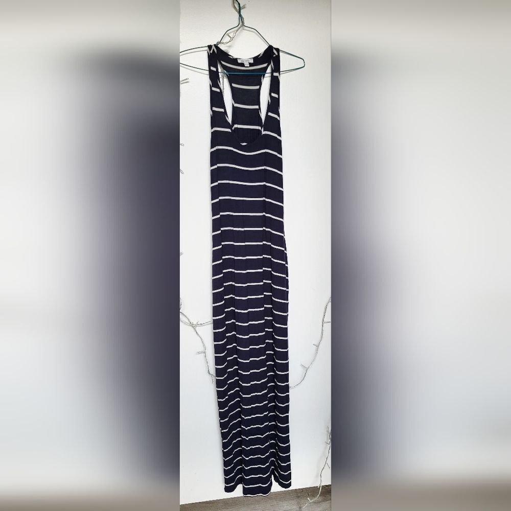 XS Reitmans Blue and White Striped Maxi Dress